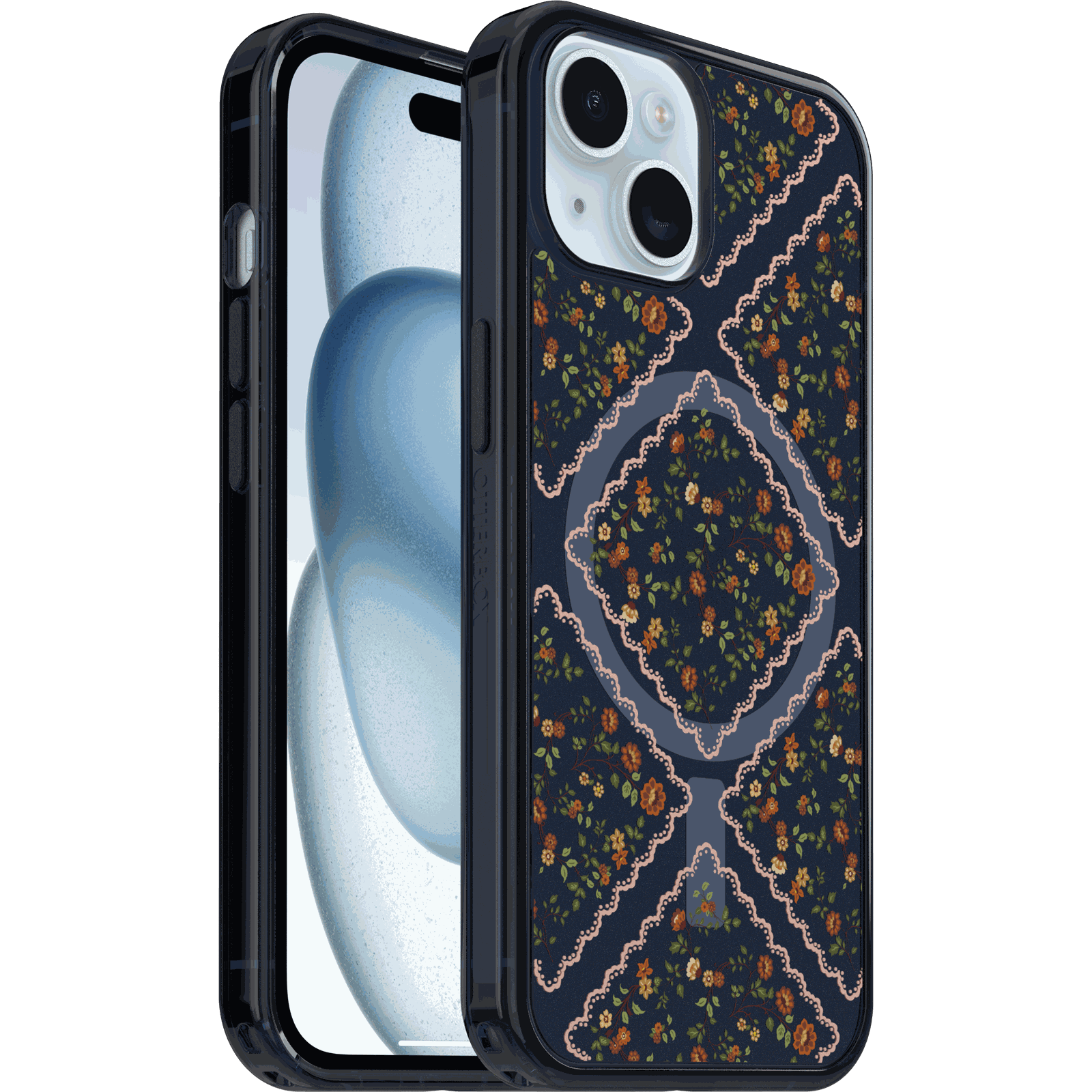 fall-symmetry-ipha23-floral-romance-1.png iPhone 17e, iPhone 16e, iPhone 15 and iPhone 14 Case Symmetry Series Clear for MagSafe - Image 1