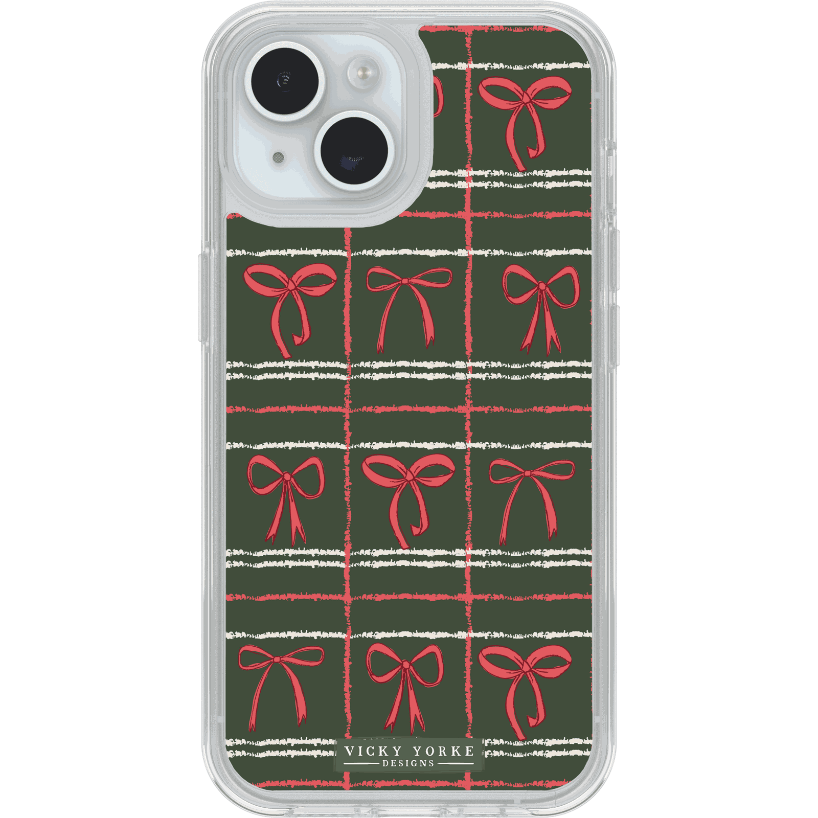 holiday-ipha23-rows-of-bows-1.png iPhone 17e, iPhone 16e, iPhone 15 and iPhone 14 Case Symmetry Series Holiday Collection - Image 1