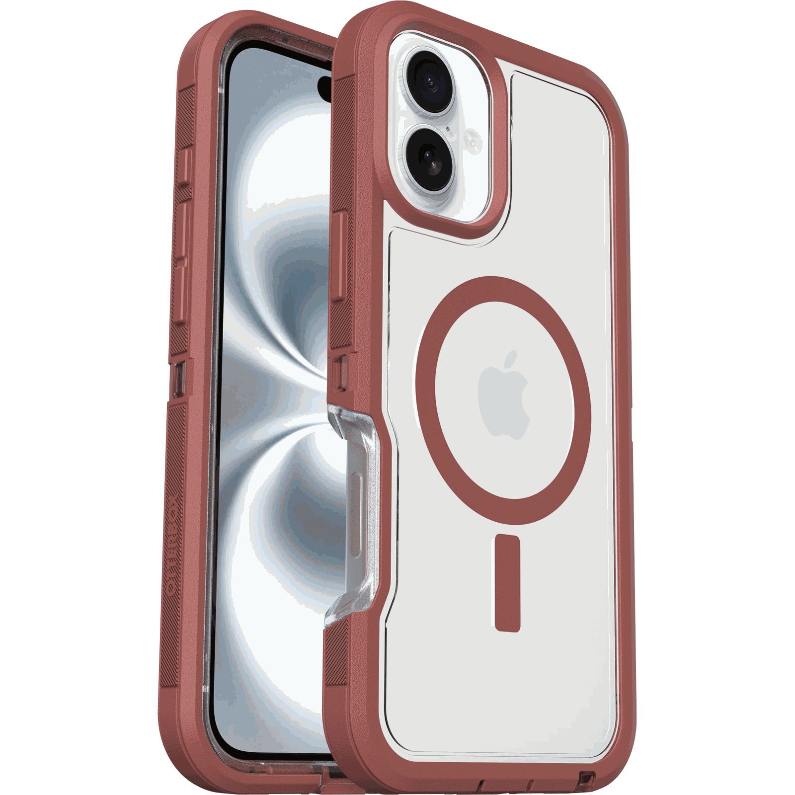 iphb24-defender-xt-brickredclear-1.png iPhone 16 Plus Case Defender Series Pro XT for MagSafe - Image 1