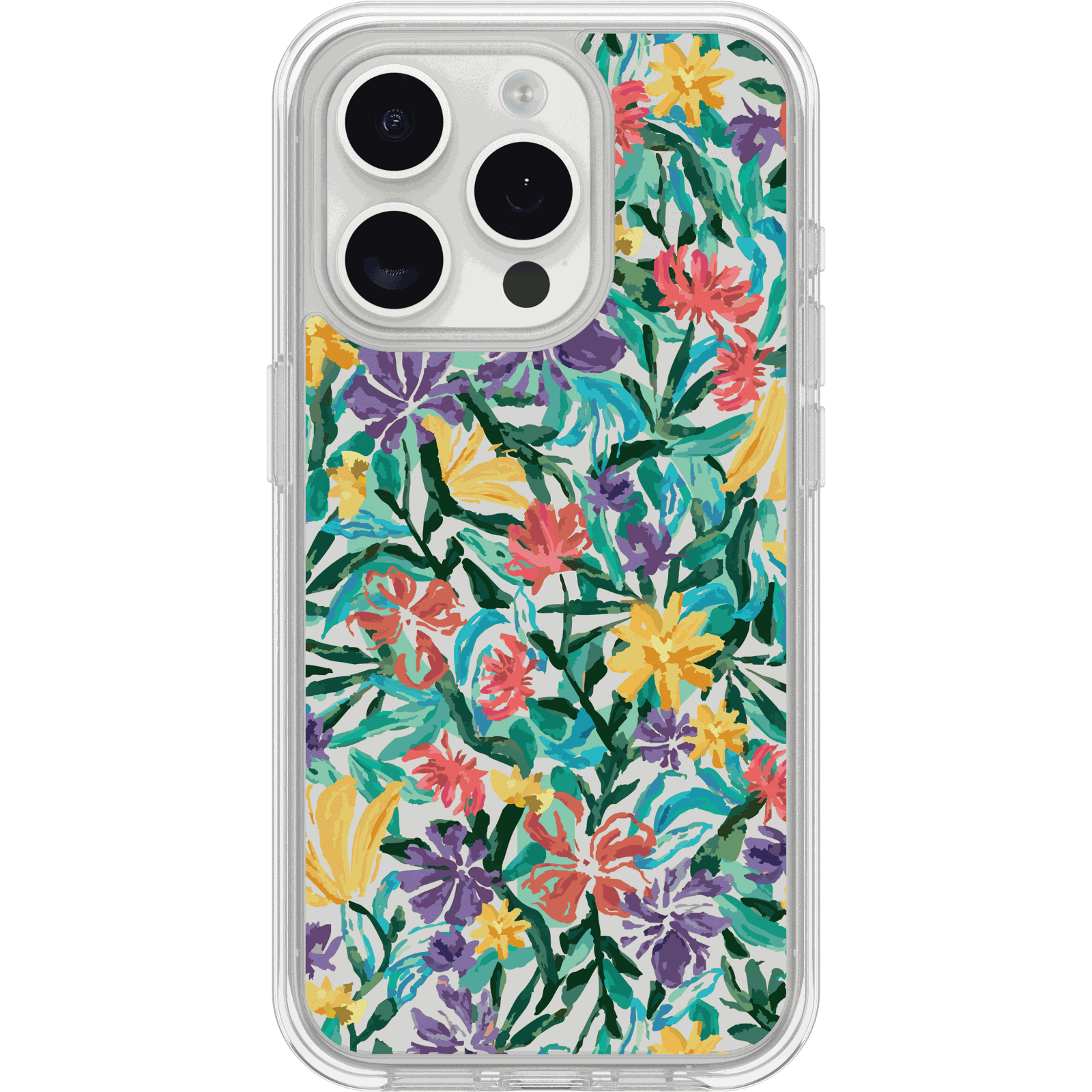 symmetry-confetti-iphc23-garden-splash-1.png iPhone 15 Pro Case Symmetry Series Clear for MagSafe Confetti of Blossoms - Image 1