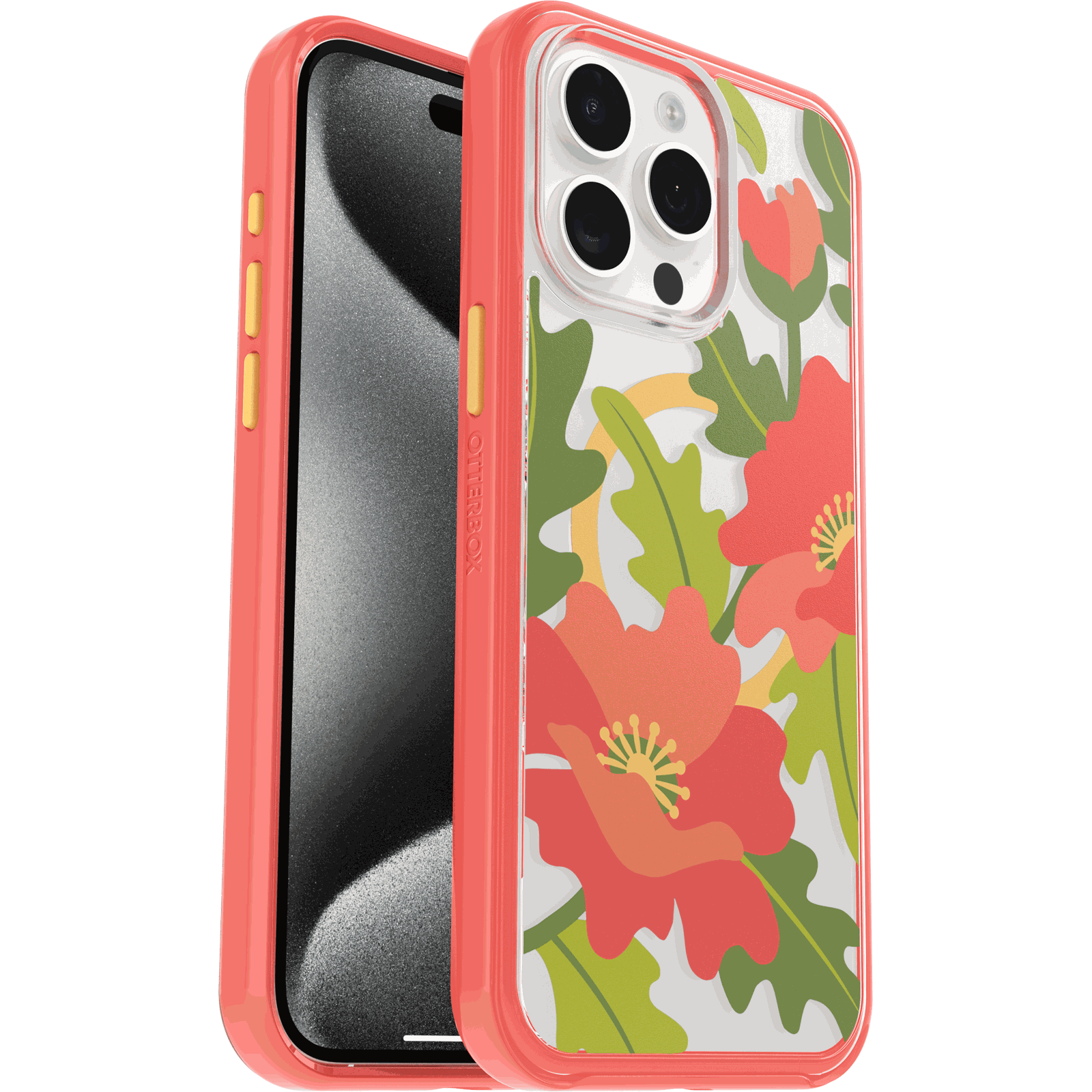 symmetry-flora-iphd23-quilted-poppies-1.png iPhone 15 Pro Max Case Symmetry Series Clear for MagSafe Fluttering Flora - Image 1
